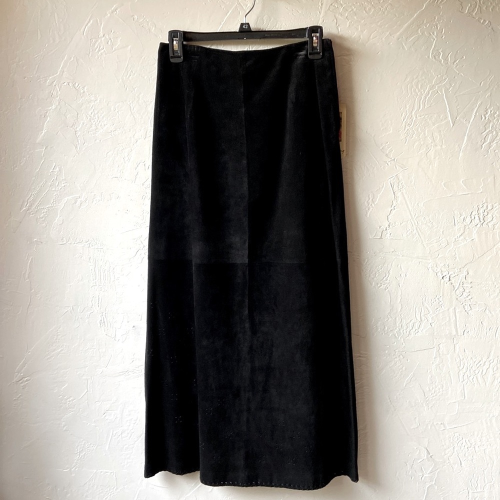 NWT 100% Leather Maxi Skirt Black Size 6